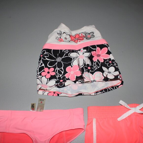 Pink & Black & White 3 Pcs Zero Xposur Tankini Swimsuit Size 5 - Picture 2 of 15